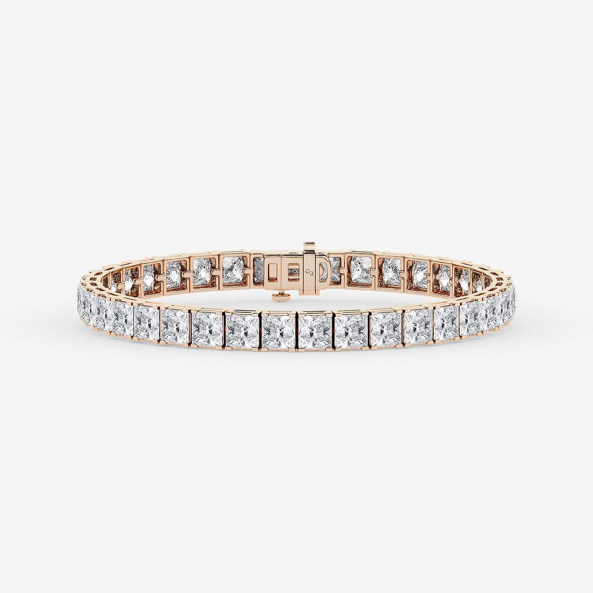 25 ctw Princess Lab Grown Diamond Tennis Bracelet - 6.5 Inches